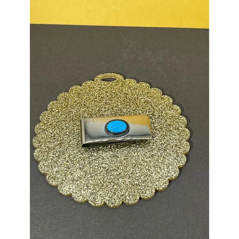Turquoise Stone & Silver Money Clip Made in 2008